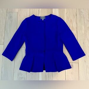 Tinley Road Royal Blue Peplum Cropped Sleeve Jacket